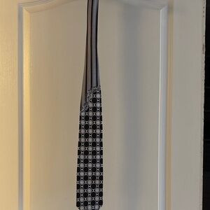 Steven Land Sophisticated Black and White Geometric Tie